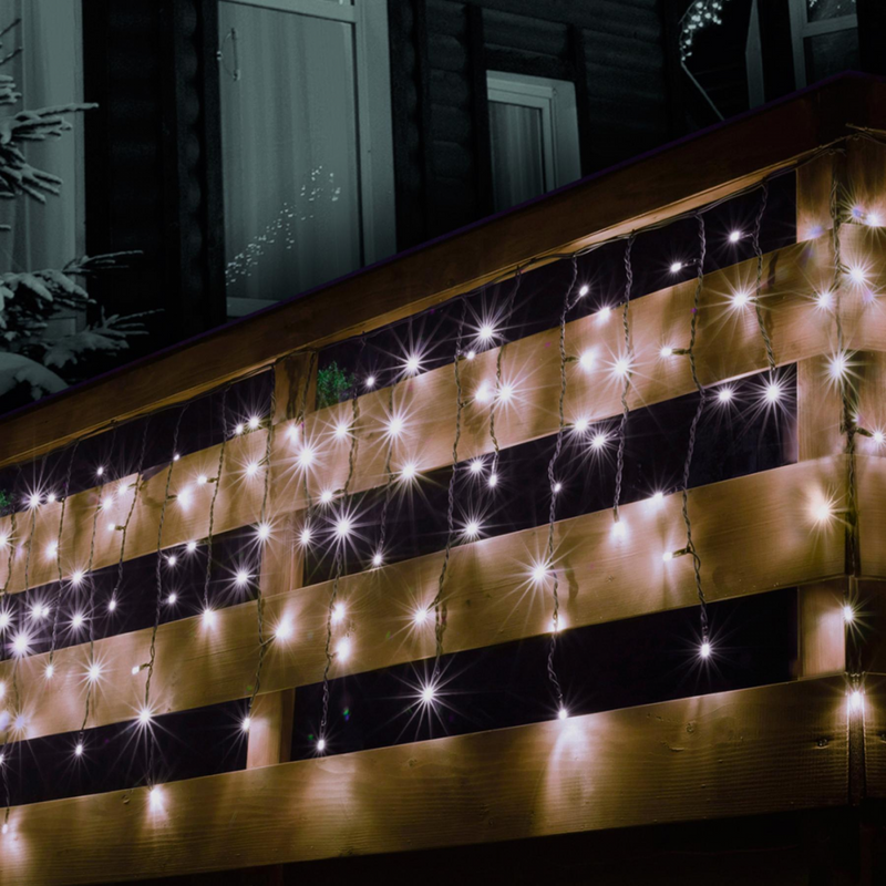 LED-es sorolható, villogó jégcsap fényfüzér, KSF 50F/WH
